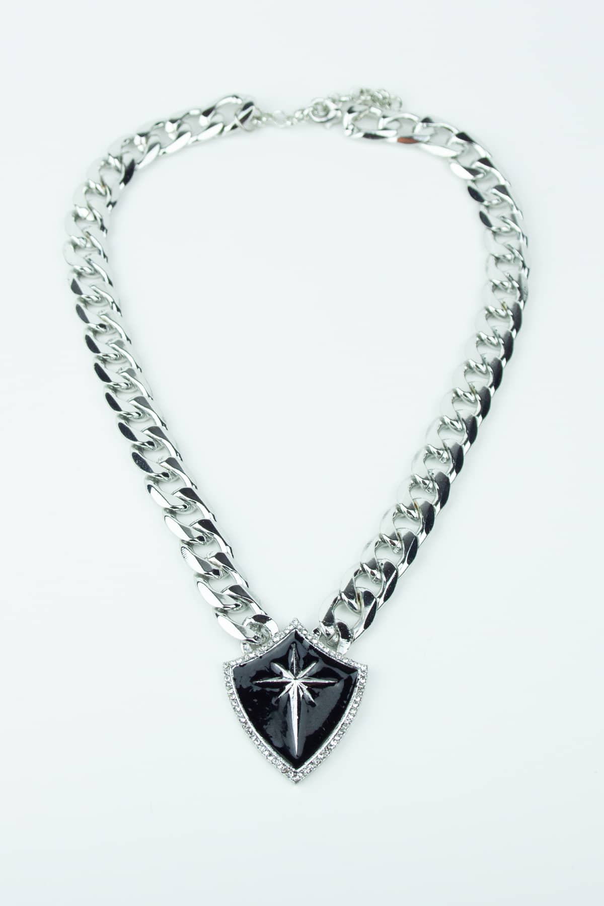 Pole Star Detail Necklace - Silver - Lalion